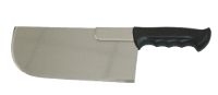Reinforced straight cleaver with flat handle
