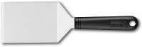 Wide bent stainless steel spatula