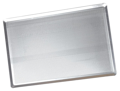 Perforated aluminum tray inclined edges