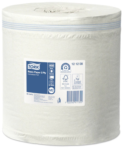 Hand towels roll 450 sheets white Tork