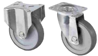 Stainless steel caster with rubber plate