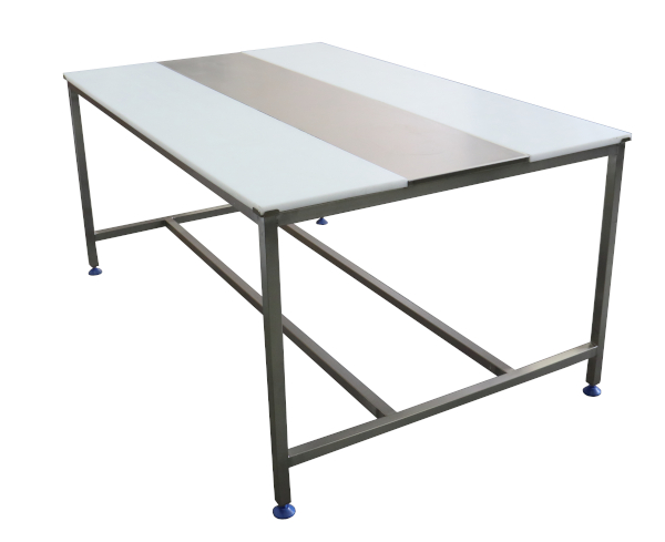 Stainless steel and polyethylene table