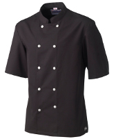 Short sleeves black cooking jacket